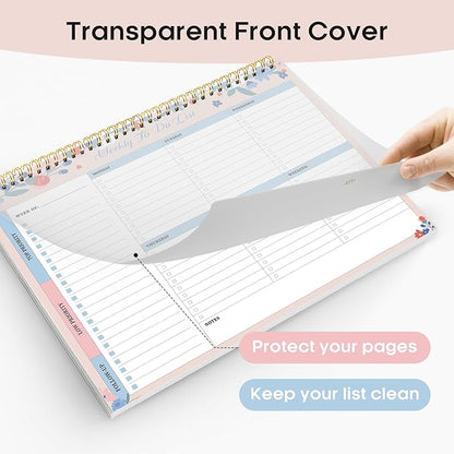Taja Weekly To Do List Notepad with 52 Undated Sheets（8.5"×11"）- Weekly Desk Planner for Women & Man, Work and Home - 1 Pack Spring Blossom