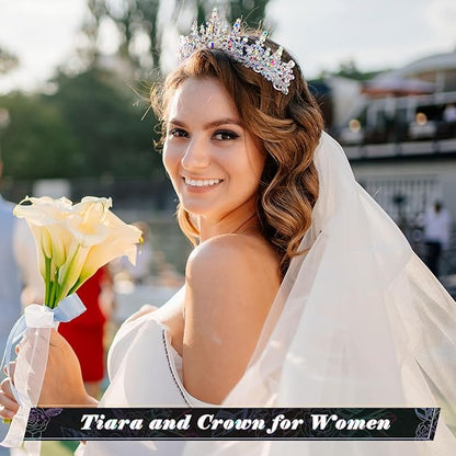 Tiaras and Crowns for Women Princess Crystal Tiara Crown with Comb Rhinestone Hair Accessories