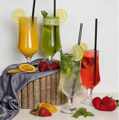 7.75" Jumbo Black Plastic Unwrapped Straw (500Pcs) | Disposable Drink Straws for Restaurants, Cafés, Bars, and Catering | Hygienic, Sturdy, and Convenient