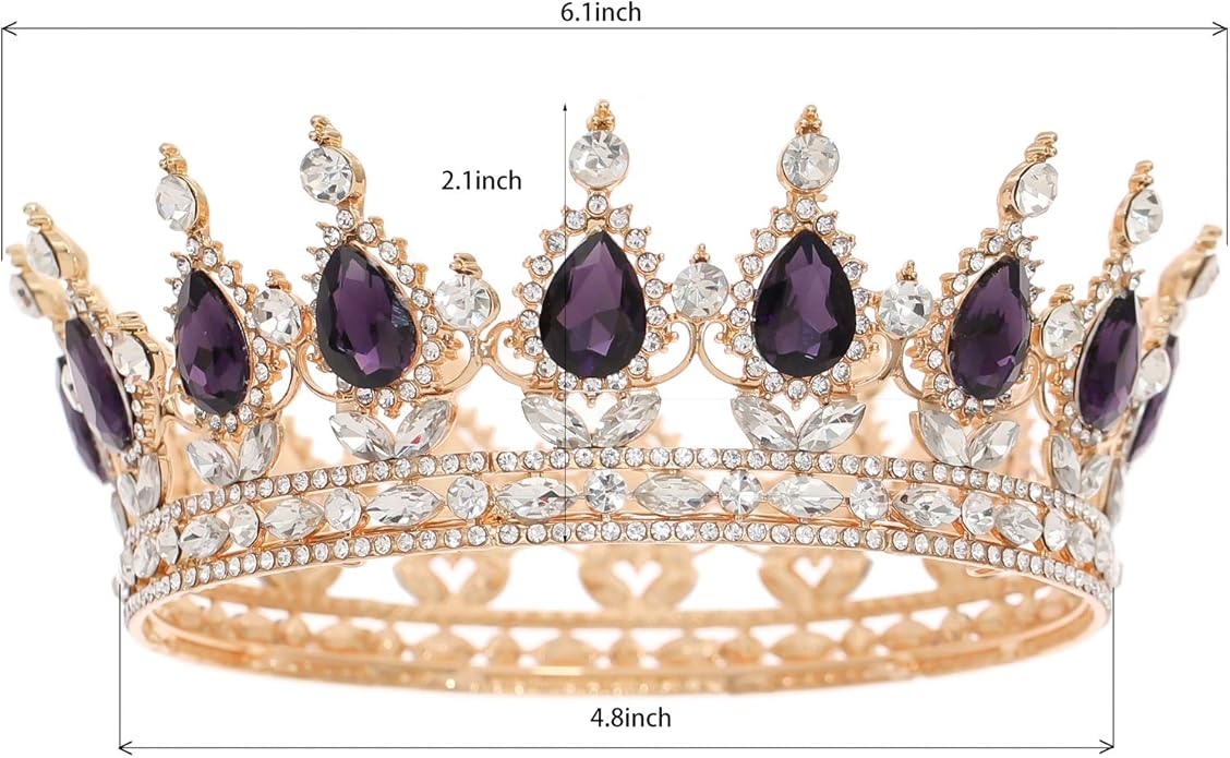 FORSEVEN Queen Crown Rhinestone Wedding Crowns and Tiaras for Women Costume Party Hair Accessories Princess Birthday Crown Crystal Bridal Crown Christmas Decorations Headband