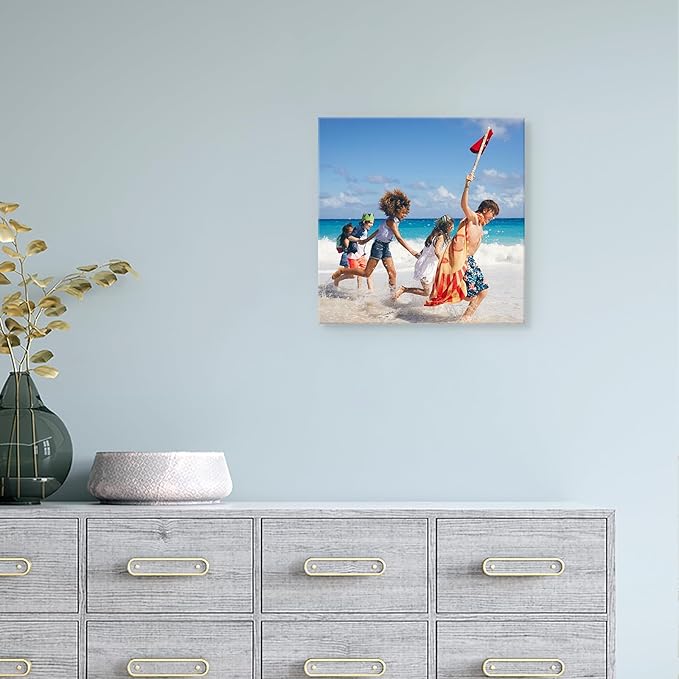 DBLAKI Personalized Custom Canvas Prints - Custom Framed Canvas Prints With Your Photos,Printed Photo To Canvas Wall Art Ideal for Home Decor Gifts Keepsakes 18" x18"