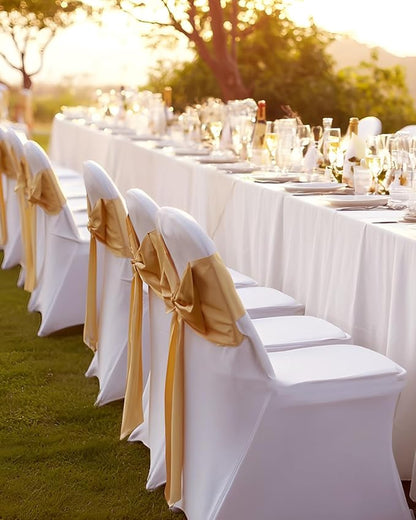 VEVOR 30 PCS White Folding Chair Covers - Ideal for Weddings, Parties, Dining, and Banquets - Universal, Washable Slipcovers for Folding Chairs - Elegant Event Décor