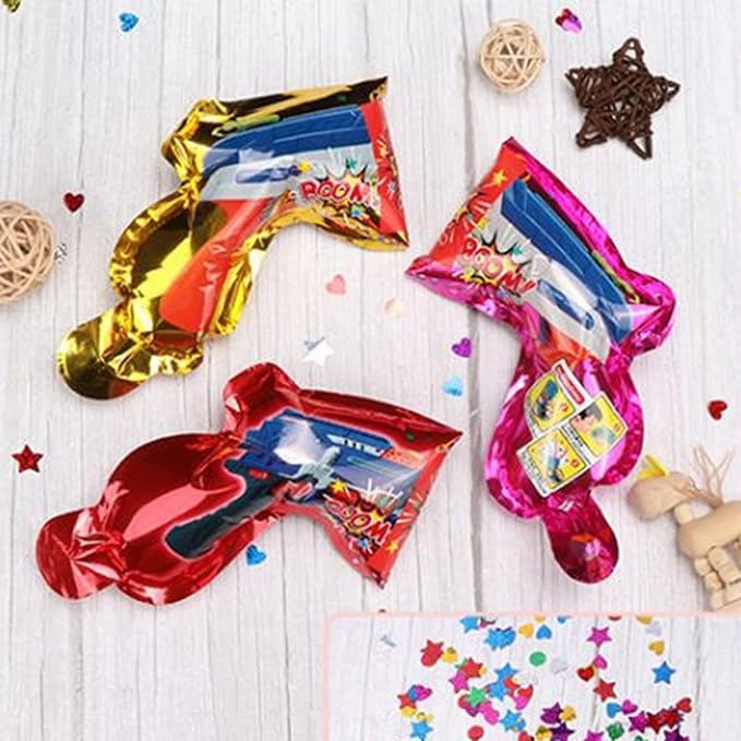 Fydun Party Confetti Poppers, Handheld Confetti Shooters, 10Pcs Inflatable Balloon Toy Birthday Wedding Graduation Party Supplies, Mixed Color