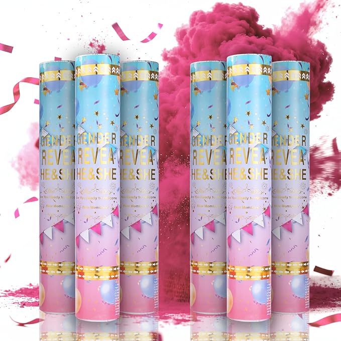 Previvo Gender Reveal Holiday supplies confetti (6PCS-Pink)