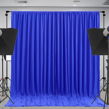 10 x 10ft Royal Blue Backdrop Curtains No-Wrinkle Party Curtains for Photo Backdrop Polyester Curtain Backdrop Soft Fabric for Retirement Birthday Wedding Baby Shower Events, 2 Panels 5 x 10ft