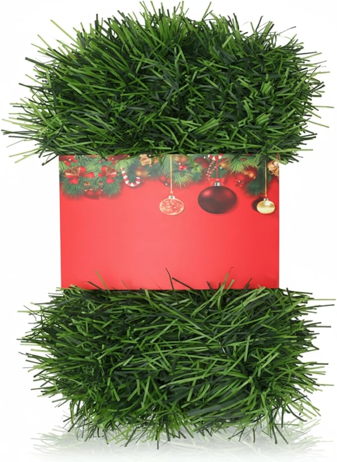 49 ft Green Christmas Garland Decorations Artificial Greenery 3.5" Wide Pine Garland PVC Soft Christmas Decorations for Indoor Outdoor Tree Stair Banister Fireplaces, 1 Pcs, 49 ft Each