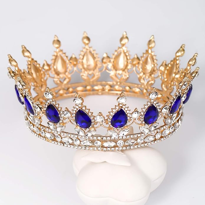 FORSEVEN Queen Crown Rhinestone Wedding Crowns and Tiaras for Women Costume Party Hair Accessories Princess Birthday Crown Crystal Bridal Crown Christmas Decorations Headband