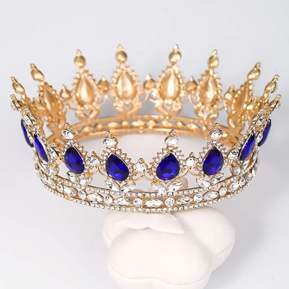 FORSEVEN Queen Crown Rhinestone Wedding Crowns and Tiaras for Women Costume Party Hair Accessories Princess Birthday Crown Crystal Bridal Crown Christmas Decorations Headband