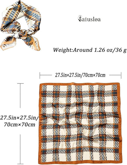 Neck Scarf For Womens Silky Head Scarves Hair Bandanas Square Scarf Fashion Accessories lightweight