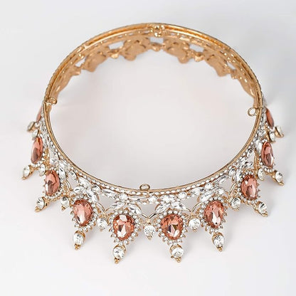 FORSEVEN Queen Crown Rhinestone Wedding Crowns and Tiaras for Women Costume Party Hair Accessories Princess Birthday Crown Crystal Bridal Crown Christmas Decorations Headband