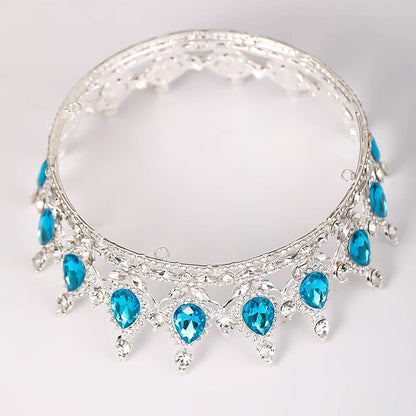 FORSEVEN Queen Crown Rhinestone Wedding Crowns and Tiaras for Women Costume Party Hair Accessories Princess Birthday Crown Crystal Bridal Crown Christmas Decorations Headband