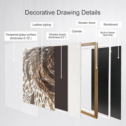 BrightA The Texture Leather Collage Craft Painting With A Contrast Of Brown And White Colors Adds An Artistic Atmosphere And Style To The Space 27.5"x39.4"