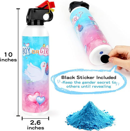 Gender Reveal Fire Extinguisher, 2 Pack Baby Boy Gender Reveal Ideas Party Decor, Biodegragable Gender Reveal Party Supllies (Large)
