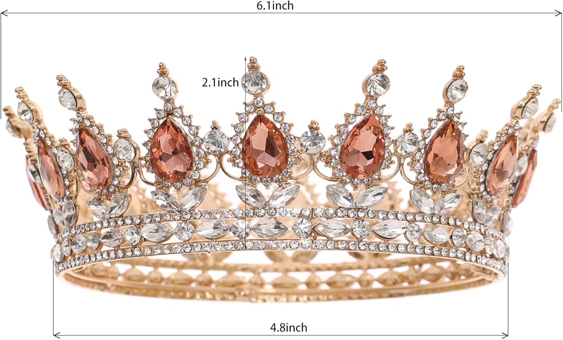 FORSEVEN Queen Crown Rhinestone Wedding Crowns and Tiaras for Women Costume Party Hair Accessories Princess Birthday Crown Crystal Bridal Crown Christmas Decorations Headband