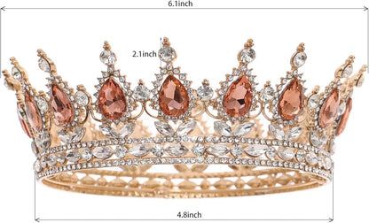 FORSEVEN Queen Crown Rhinestone Wedding Crowns and Tiaras for Women Costume Party Hair Accessories Princess Birthday Crown Crystal Bridal Crown Christmas Decorations Headband