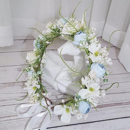 Floral Fall Camellia Flower Crown Rose Headpiece Wedding Bridal Flower Girl Halo Maternity Photo Props FL-03