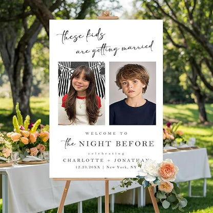Personalized Rehearsal Dinner Welcome Sign, The Night Before Welcome Sign, Wedding Rehearsal Party Home Decor, Rehearsal Dinner Sign, Elegant Welcome Sign, Wedding Decorations Ceremony #3