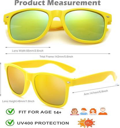 Eyegla 8/12/18 Pack Neon Sunglasses Bulk Colorful Multipack Party Sunglasses Retro Glasses Party Favor for Adult Men Women