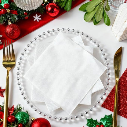 JollyPack 2000 Count White Beverage Napkins - 1-Ply 4.9 x 4.9 Folded Bulk Cocktail Napkins Paper, Lunch Paper for Restaurants, Bar and Party - 9.8 x 9.8 Unfolded