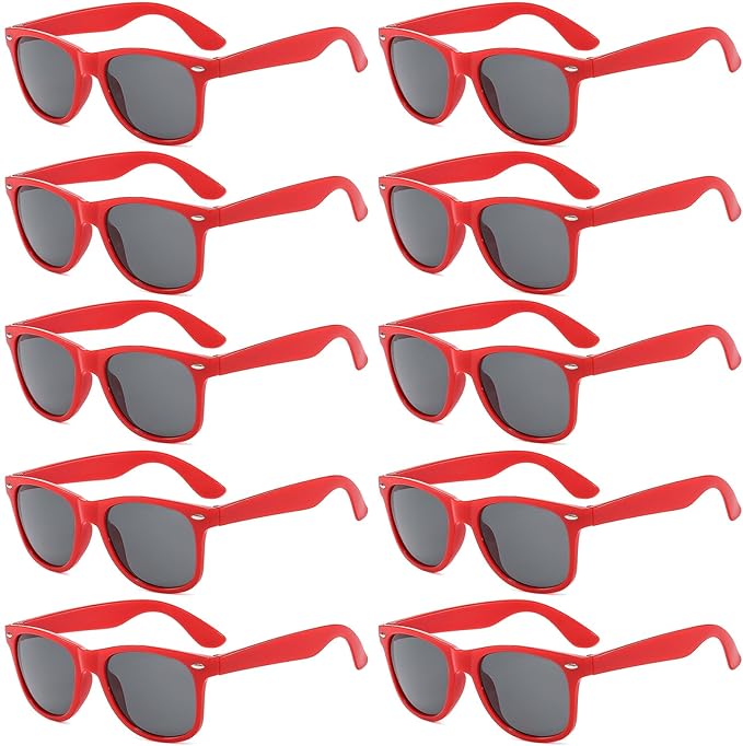Pibupibu 10/20 Packs Adults Wholesale Neon Colors Square Retro Style Party Favors Sunglasses