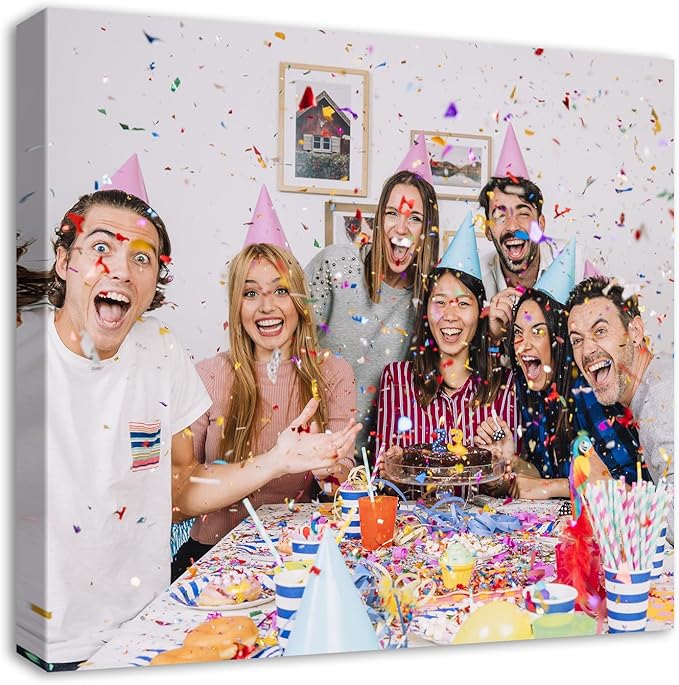 DBLAKI Personalized Custom Canvas Prints - Custom Framed Canvas Prints With Your Photos,Printed Photo To Canvas Wall Art Ideal for Home Decor Gifts Keepsakes 16" x16"