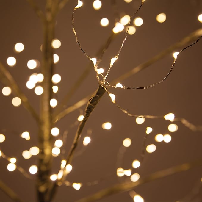 3 Ft Gold Fairy Light Tree Room Décor Home Décor Artificial Tree, 270 Warm White LED Lights