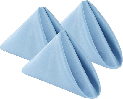 Cloth Napkins 20x20 inch Washable Polyester Dinner Napkins Soft Table Napkins for Wedding Party Dining Banquet(Blue Mist,100PCS)