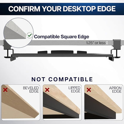 VIVO Large Clamp-on Computer Keyboard and Mouse Under Desk Slider Tray, 27 x 11 inch Pull Out Platform Drawer, Dark Wood, MOUNT-KB05D