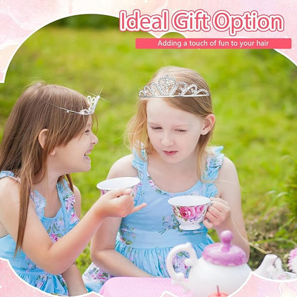 Tondiamo 30 Pcs Tiaras Bulk for Girls Princess Crown Rhinestone Tiaras Bendable Adjustable Headband for Kid Hair Accessory