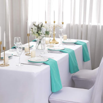 25pcs Polyester Cloth Napkins - 17 x 17 inch Turquoise Washable Dinner Napkins with Hemmed Edges for Restaurant/Wedding/Hotel(25,Turquoise)