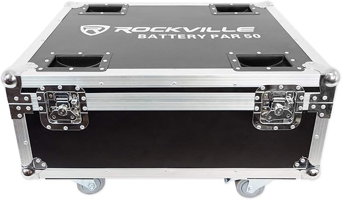 Rockville BATTERY PAR PACK 50 WHITE 20W Rechargeable Wash Lights (10), RGB Color Mixing, Wireless DMX, Remote Included, for DJs and Event Lighting