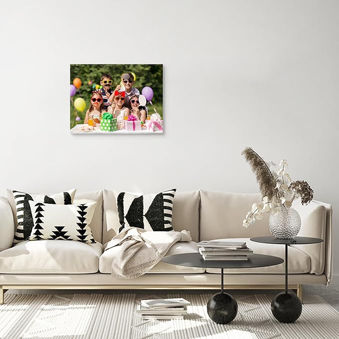 DBLAKI Personalized Custom Canvas Prints - Custom Framed Canvas Prints With Your Photos,Printed Photo To Canvas Wall Art Ideal for Home Decor Gifts Keepsakes 16" x12"
