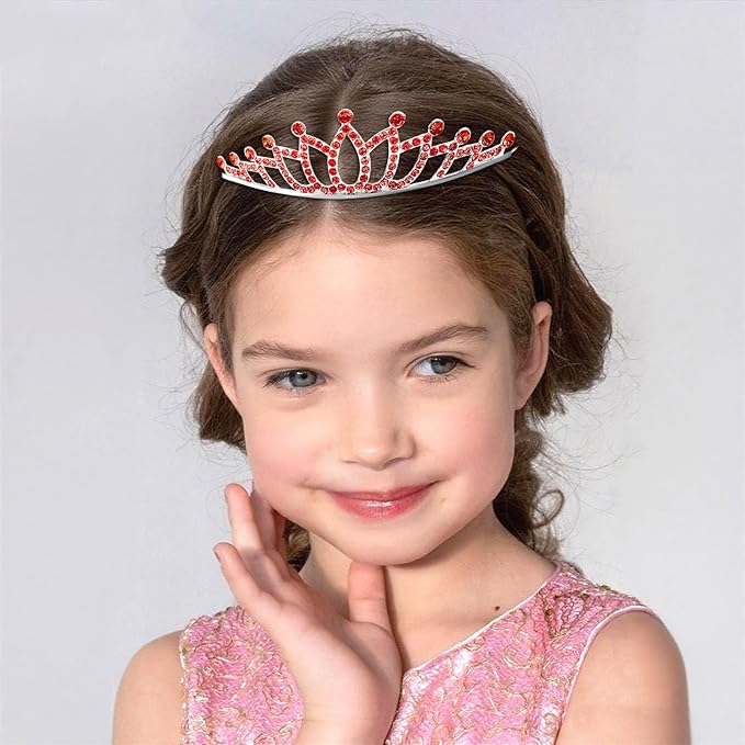 10 Pcs Red Tiaras Crowns Queen of Hearts Crown Headband for Women Girls - Bulk Red Queen Crowns Tiara for Princess Peach Costume Accessories Halloween Cosplay Parties