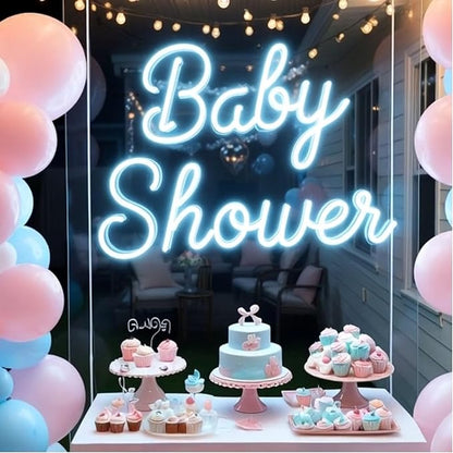 ADVPRO Custom Baby Shower LED Neon Signs, Customizable for Birthday Party, Personalized Large Led Neon Light Sign with Surname, Name, Nickname, Character Name Logo