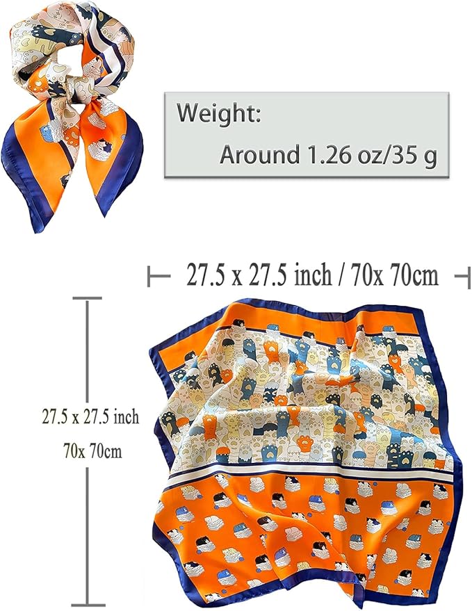 Neck Scarf For Womens Silky Head Scarves Hair Bandanas Square Scarf Fashion Accessories lightweight