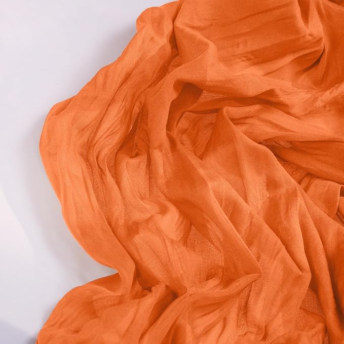 Orange Cheesecloth Table Runner 4 Pack Christmas Table Runners Boho Gauze 120 Inches Cheese Cloth Table Decor for Xmas Holiday Season Parties Weddings Bridal Baby Shower Party Decor