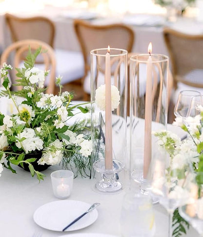 12 Pack Glass Cylinder Vases 12 Inch Tall Clear Flower Vase for Centerpieces, Hurricane Floating Candle Holder Wedding Decorations, Floral Vase Bulk for Table Shelf Party Home Deco (12 x 3.35 Inch)