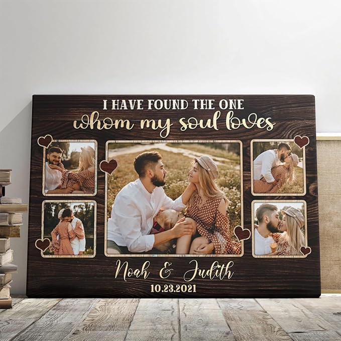 Dem Canvas Personalized Canvas Prints, Couple Romance Gifts - Custom Wedding & Engagement Canvas (12x08)
