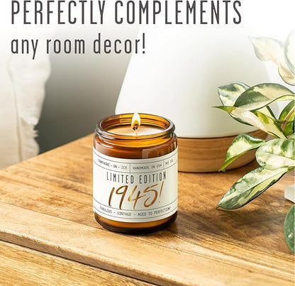 80th Birthday Gifts for Women - 'Limited Edition 1945' Soy, w/Champagne on Ice I 1945 Birthday Gifts for Women I 80 Birthday Gifts for Women I 16oz Reusable Jar, 50Hr Burn, Made in USA