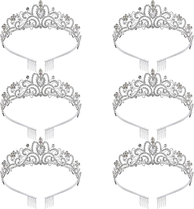 Princess Crown for Women, Crystal Queen Tiaras for Girls Bridal Hair Accessories Gifts for Birthday Wedding Prom, Bridal Party, Pageant, Halloween Christmas Costume