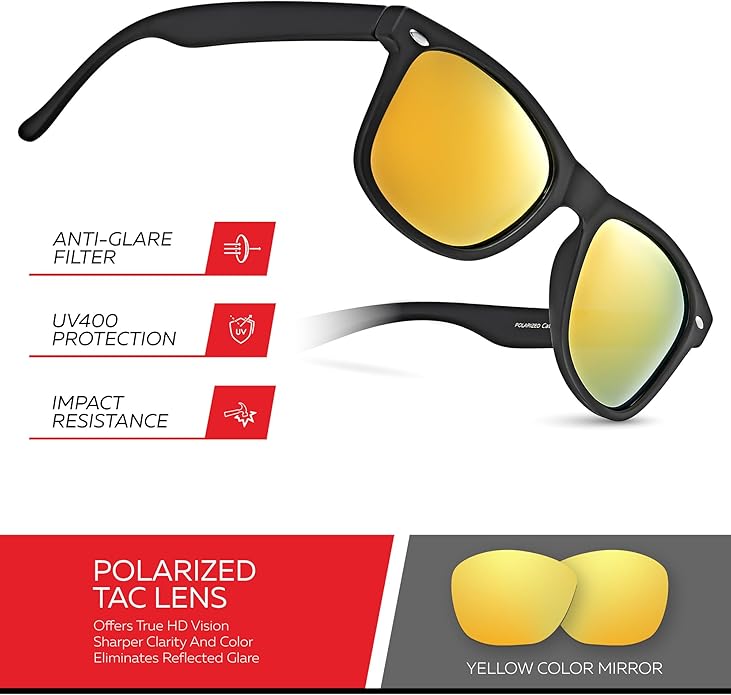 Retro Rewind Polarized Sunglasses for Men and Women - UV Protection Classic Sun Glasses