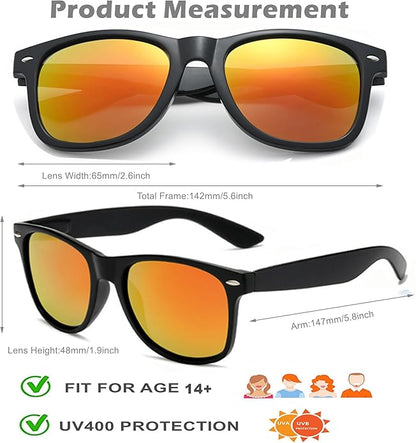 Eyegla 8/12/18 Pack Neon Sunglasses Bulk Colorful Multipack Party Sunglasses Retro Glasses Party Favor for Adult Men Women