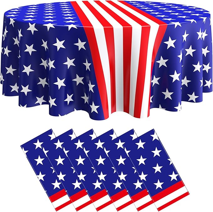 Oudain Veteran Day Tablecloth 84 Inch Plastic American Flag Tablecloths Disposable 4th of July Table Cover for Veterans Memorial Independence Day Patriotic Party Supplies