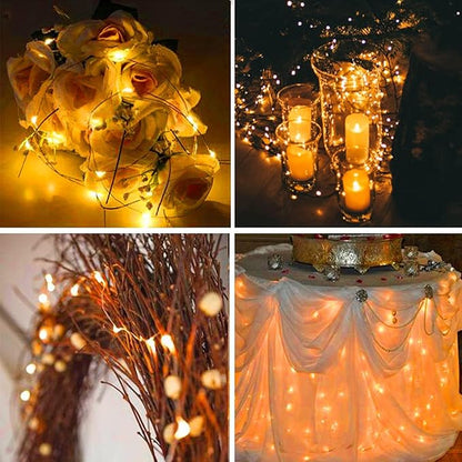 12 Pack Led Fairy Lights Battery Operated String Lights with Timer Waterproof Silver Wire 14 Feet 40 Led Twinkle Mason Jar Lights for Wedding Party Bedroom Patio Christmas Warm White
