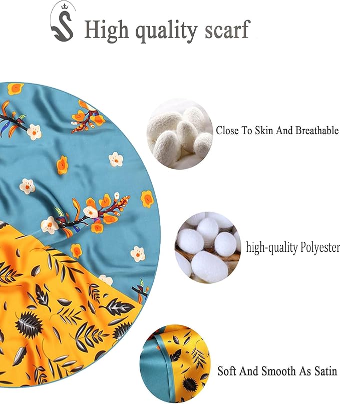 Neck Scarf For Womens Silky Head Scarves Hair Bandanas Square Scarf Fashion Accessories lightweight