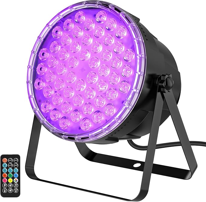 Betopper Stage Lights 54x3W dj Lighting fixtures LED RGB 3-in-1 Superior Brightness Par Can Lights Remote Control, Strobe Light & Wash DMX Light for Party, Concert, Church, Wedding, Bar Events,1 Pack