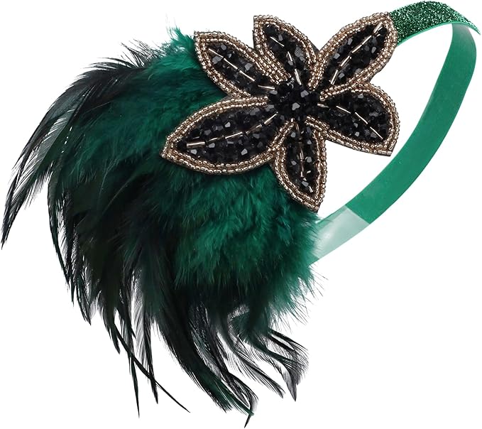 1920S Headband For Women Feather 20s Gatsby Headpiece Flapper Headband for Girl