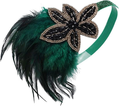 1920S Headband For Women Feather 20s Gatsby Headpiece Flapper Headband for Girl