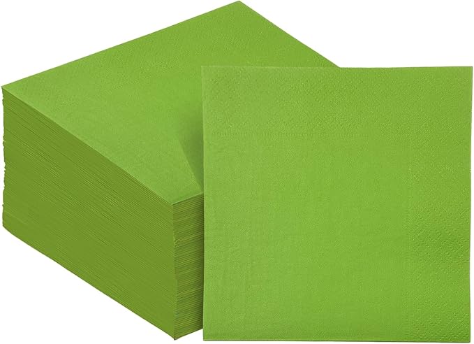 Avocado Green Cocktail Napkins 5 * 5inch disposable Beverage Napkin paper for Cocktail, Wedding, Dinner，Birthday Party Dessert Wine Paper Napkins（ 120 Count）