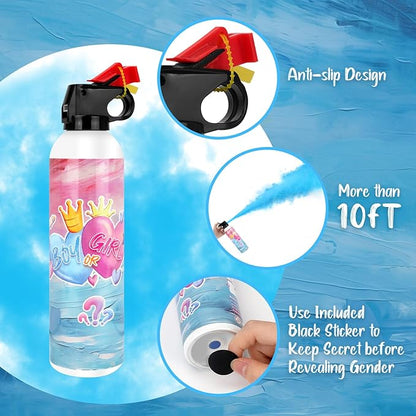 Gender Reveal Fire Extinguisher, 2 Pack Gender Reveal Ideas Gender Reveal Party Decorations Baby Girl Boy Reveal Party Ideas Gender Reveal Decor (Blue, Large)